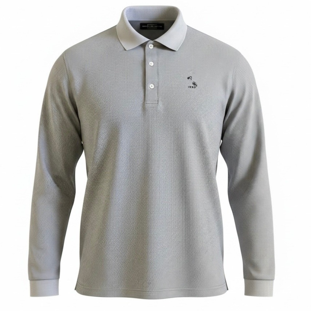 Carnoustie Mens L Vintage Mercerized Cotton Golf Polo Country Club Gray Korea